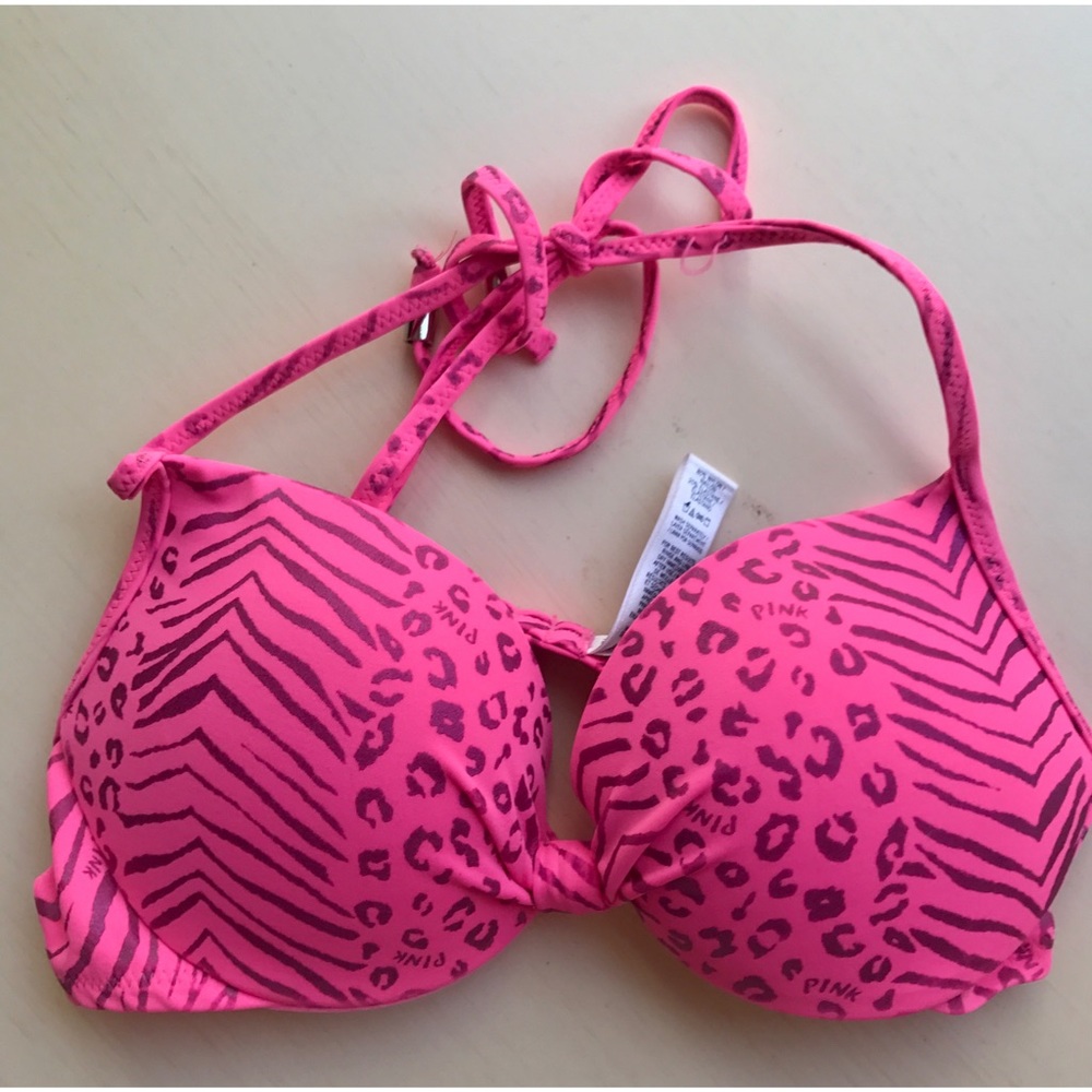 PINK Bikini Animal Print Top